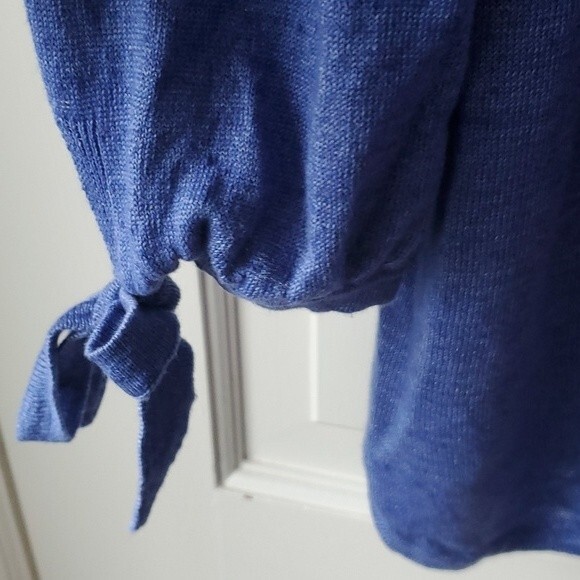 TALBOTS 100% LINEN BRIGHT BLUE SWEATER SIZE LARGE - Picture 5 of 9